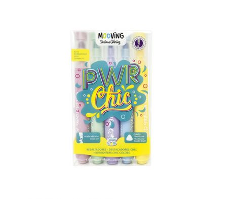 Resaltadores Mooving Chic x 5 colores Pastel