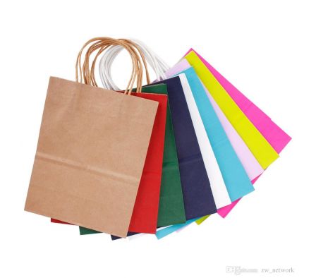 Bolsa p/ regalo mediana de papel colores surtidos