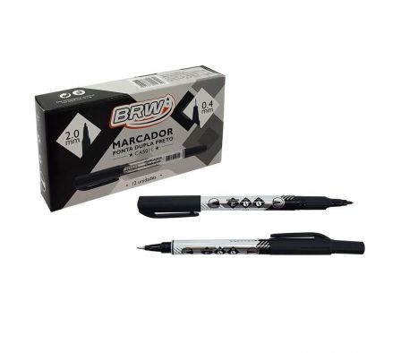 Marcador permanente Negro BRW doble punta
