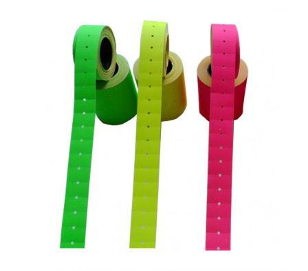 Etiquetas p/ precio x 10 rollitos - Colores fluor