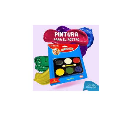 Pintura para cara H-TONE  x 6 colores con pincel