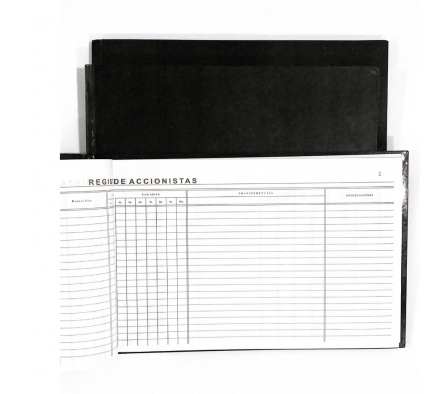 Libro Registro Accionistas 100 hojas