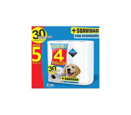 Papel Higiénico Lider Price - 4 rollos x 30m