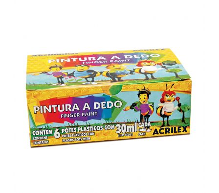 Pintura a dedo Acrilex x 6 col.
