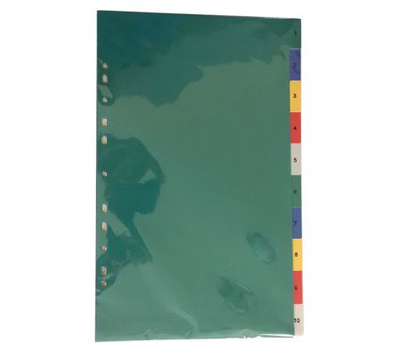 Separador oficio de PVC x 10 colores